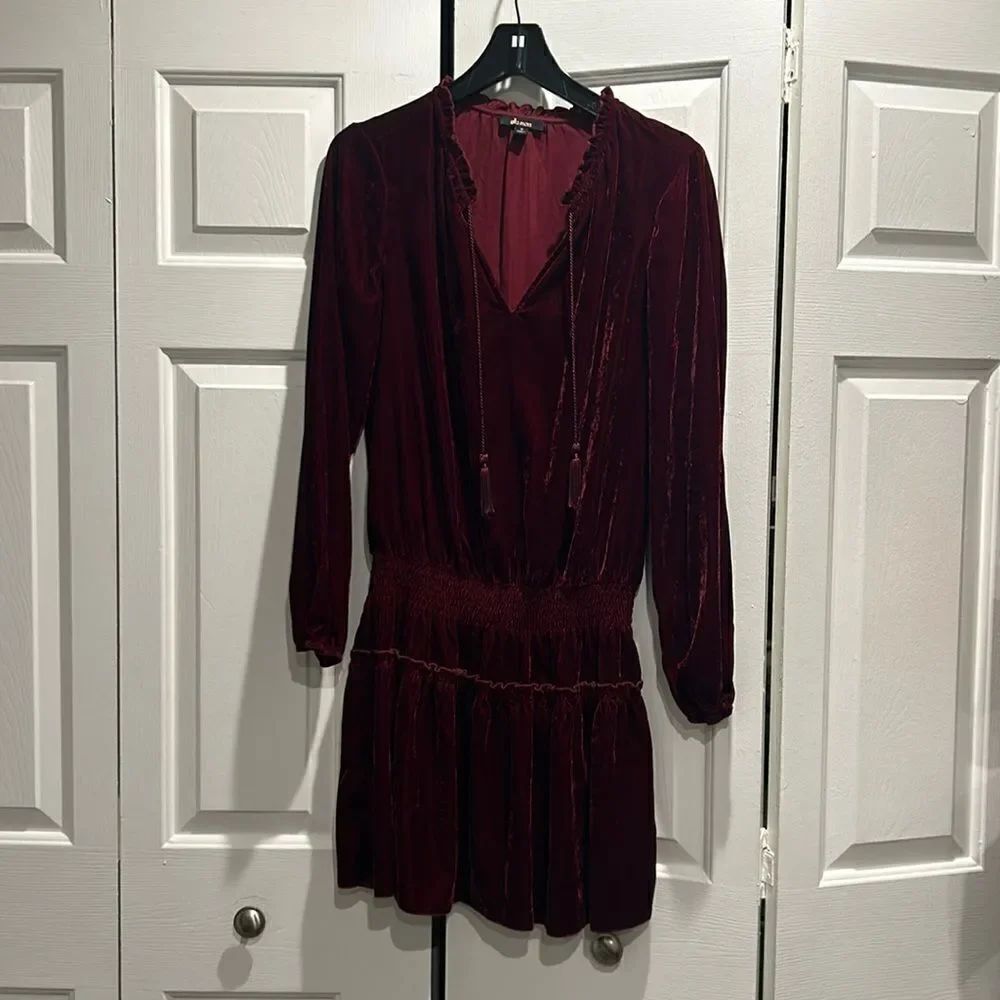 Ella Moss Red (cranberry) Velvet Dress, Size Medium
